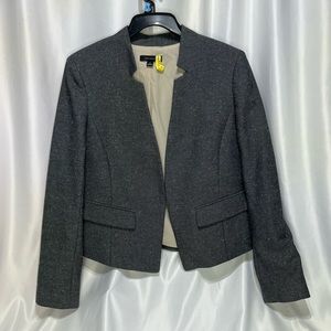 Ann Taylor Women’s Tweed Notched Lapel Grey Suit Blazer -  Size 6